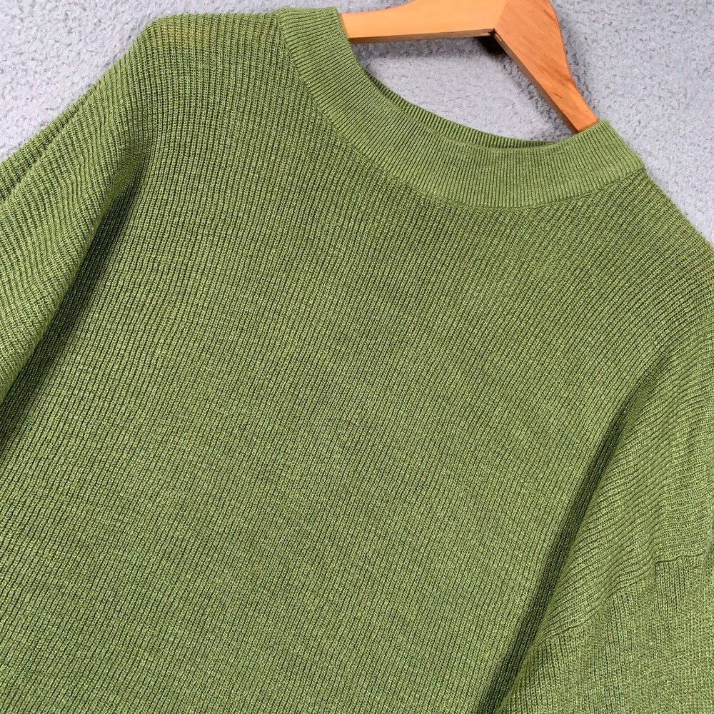 Free People Beach Malibu Surf Knit Sweater Womens Medium M Green Ribbed Pullover